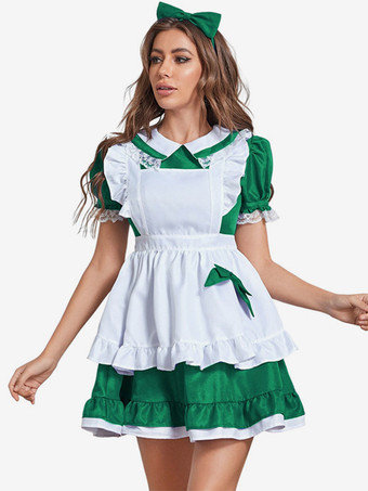 グリーン メイド衣装 女装ドレス サーヴァントガールコスチューム