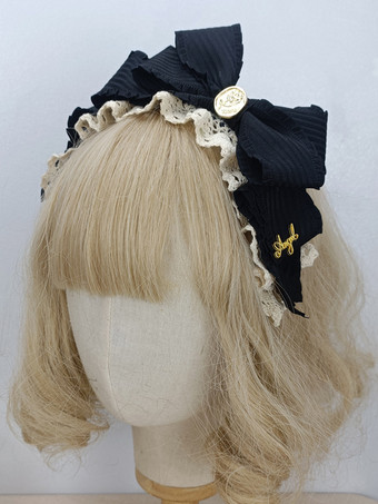 ブラック スウィートロリータ アクセサリー カメオ ピンク フリル リボン 帽子 その他