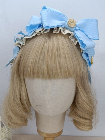 ライトスカイブルースウィートロリータ アクセサリー カメオ ピンク フリル リボン 帽子 その他