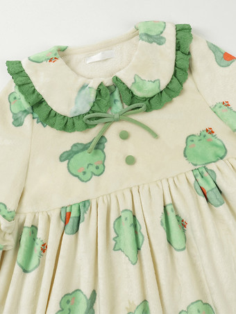 スイートロリータドレス長袖フリルロリータドレス