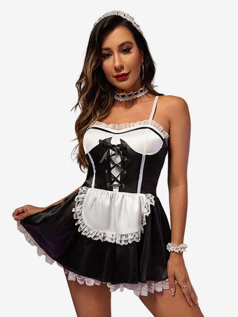 ブラック メイド衣装 女装ドレス サーヴァントガールコスチューム