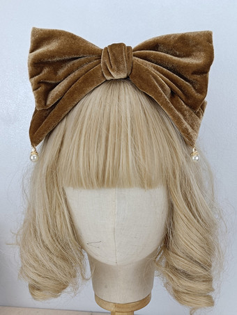 ブラウン スウィートロリータアクセサリー ブラックパール リボン 帽子 その他