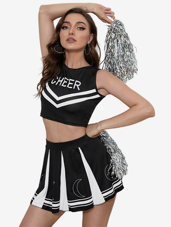 ブラック チアリーダーコスチューム レディース ブルートップスカート