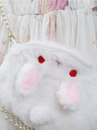 スイート ロリータ バッグ ホワイト ポリエステル パール クロスボディ バッグ ロリータ アクセサリー