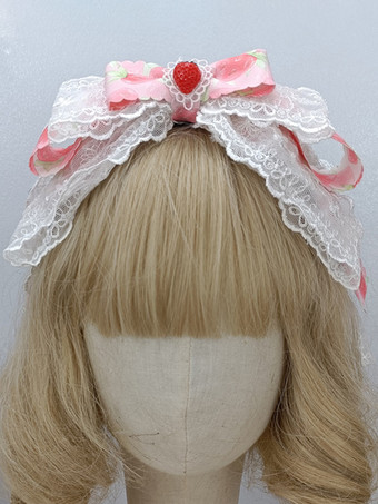 ピンクROCOCO スタイル ロリータ アクセサリー カメオ ピンク レース リボン 帽子 その他