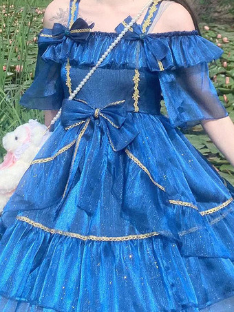 スイートロリータドレス ポリエステル半袖ドレス スイートロリータドレス