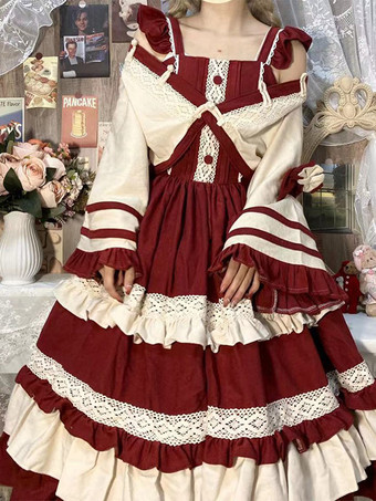 スイートロリータドレス ポリエステル半袖 スイートロリータドレス