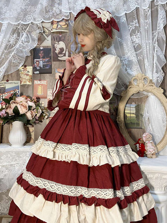 スイートロリータドレス ポリエステル半袖 スイートロリータドレス