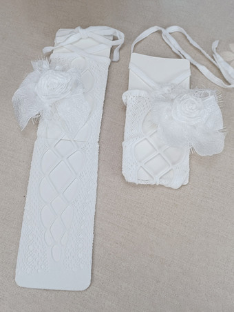 ホワイト ゴスロリ ソックス シャンパン リボン ネット 花 アクセサリー ポリエステル ロリータ アクセサリー