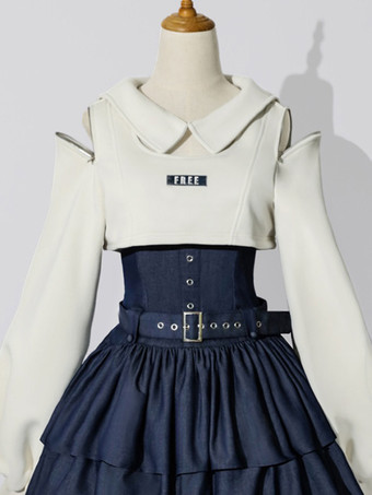 スイートロリータドレス ポリエステル長袖グロメットロリータドレス