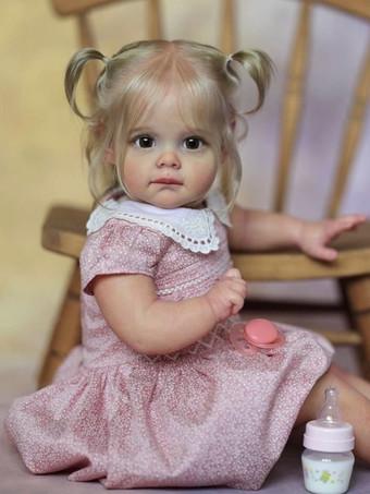 24 inch Reborn Baby Doll Handcrafted Lifelike Maggie 3D Skin