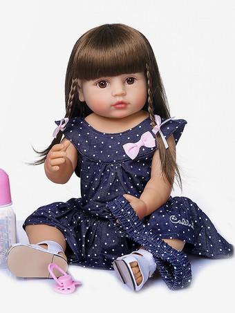Bambole Reborn da 22 pollici realizzate a mano realistiche in pelle 3D da  collezione giocattoli per bambole d'arte per vestiti in cotone per bambini