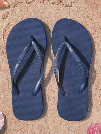 ブルー レディース ラウンドトゥ ラバー コーヒーブラウン スライド サンダル