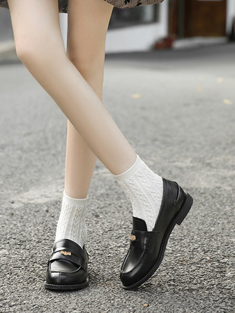 ブラック ブラウン スリッポン ローファー レディース ラウンドトゥ デザイン ペニー ローファー