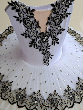 バレエ ドレス 黒 女の子 子供 バレリーナ 刺繍 ラインストーン レース ポリエステル ドレス ダンスウェア