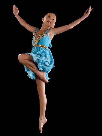 ライトスカイブルーバレエ ドレス レッド レディース 子供用 バレリーナ ラインストーン ポリエステル ドレス ダンスウェア