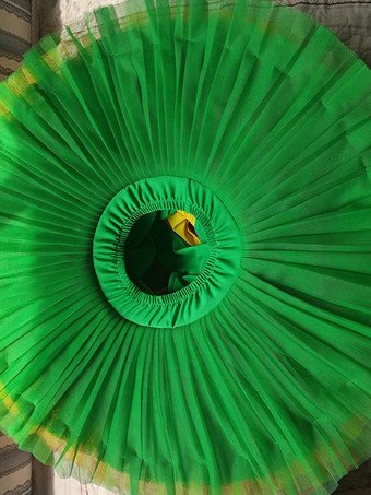 グリーン バレエドレス レッド レディース 子供 バレリーナ フリル ポリエステル スカート パフォーマンスウェア