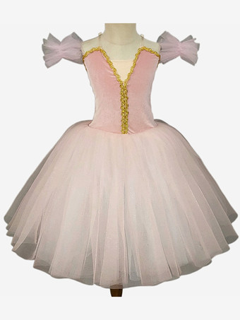 ピンクバレエ ダンス衣装 レッド 女の子 子供 バレリーナ フリル レース ポリエステル ドレス ダンスウェア