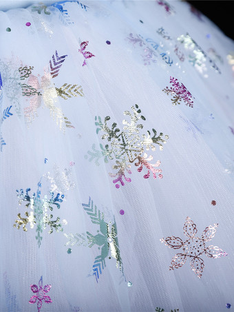 バレエ ダンス衣装 ライトスカイブルー 少女用 大人用 バレリーナ スパンコール フリル レース ポリエステル ドレス パフォーマンスウェア