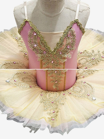 バレエドレス ピンク レディース 子供 バレリーナ フリル レース ポリエステル ドレス ダンスウェア