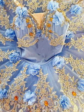 ライトスカイブルーバレエ ドレス ピンク 子供用 大人用 バレリーナ フリル フラワー レース ポリエステル ドレス パフォーマンスウェア