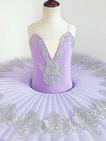 パープル バレエドレス ライトスカイブルー 女性用 大人用 バレリーナ フリル レース ポリエステル ドレス ダンスウェア