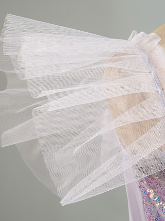 バレエ ダンス衣装 ラベンダー 女性用 子供 バレリーナ フリル レース ポリエステル ドレス ダンスウェア