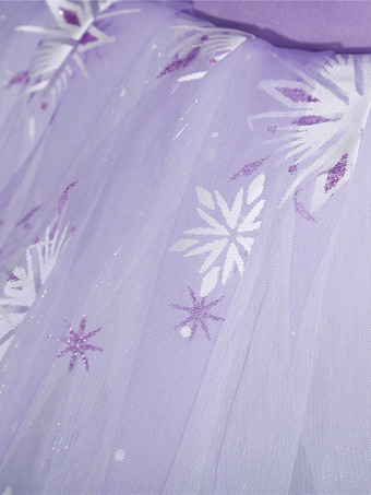 バレエ ダンス衣装 パープル レディース 子供バレリーナ フリル レース 花柄 ポリエステル ドレス ダンスウェア