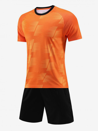 OrangeFußballtrikot 2-teilig Unisex für Kinder und Erwachsene Activewear personalisierbar mit Name und Nummer Weihnachtsgeschenk