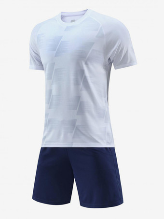 WeißFußballtrikot 2-teilig Unisex für Kinder und Erwachsene Activewear personalisierbar mit Name und Nummer Weihnachtsgeschenk