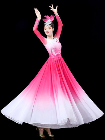 大人の中国の衣装ローズアジアンラインストーンポリエステルセットドレスホリデーコスチューム