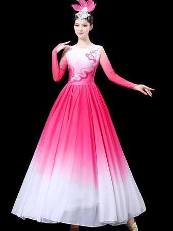 大人の中国の衣装ローズアジアンラインストーンポリエステルセットドレスホリデーコスチューム