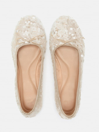 Women's Ballet Flats Sequins Round Toe Ballerina Flat Party Shoes