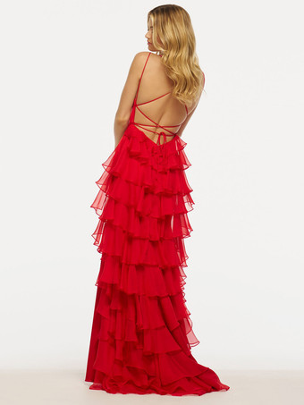 プロムドレス ジュエルネック マーメイド ノースリーブ プリーツ ページェントドレス