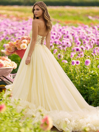 プロムドレス 恋人ネック チュール ノースリーブ レース パーティードレス