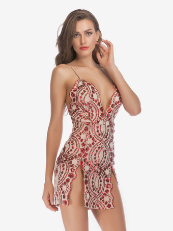 セクシークラブドレスバックレスプランジスリット超セクシードレス