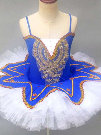 ブルー バレエ ダンス衣装 ブルゴーニュ 女の子 子供 バレリーナ レース スパンコール レース ポリエステル ドレス セット パフォーマンスウェア