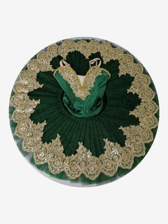 バレエ ドレス ブルー 女の子 子供用 バレリーナ スパンコール レース レース ポリエステル ドレス セット パフォーマンスウェア