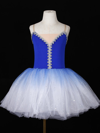 ディープブルーバレエドレス ディープブルー 女の子 大人用 バレリーナ スパンコール レース レース ポリエステル ドレスセット ダンスウェア