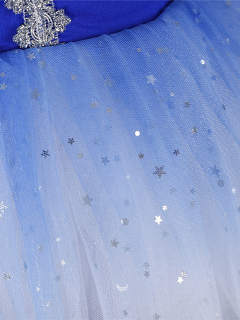 バレエドレス ディープブルー 女の子 大人用 バレリーナ スパンコール レース レース ポリエステル ドレスセット ダンスウェア