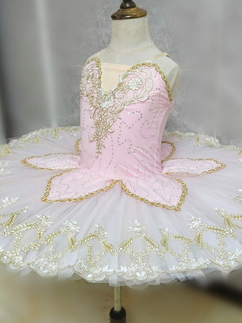 バレエ ダンス衣装 ピンク 女性用 大人用 バレリーナ スパンコール アップリケ レース ポリエステル ドレス セット パフォーマンスウェア