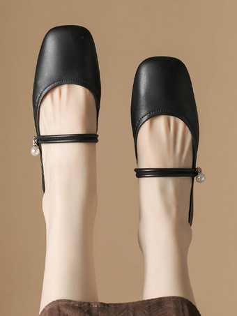 ウェディングシューズ ブライズメイドシューズ PUレザー スクエアトゥ パール