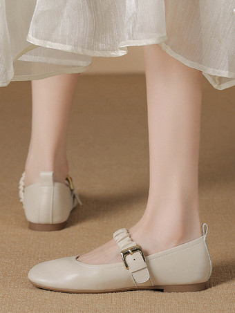 アプリコットウェディングシューズ ブライドメイドシューズ PUレザー スクエアトゥ メタルディテール