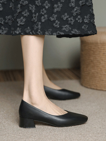 ウェディングシューズ ブライダル パンプス PU レザー スクエアトゥ