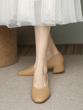 ウェディングシューズ ブライダル パンプス PU レザー スクエアトゥ