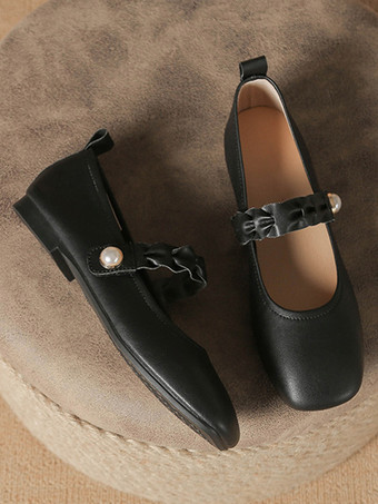 ウェディングシューズブライズメイドシューズPUレザースクエアトゥビーズ