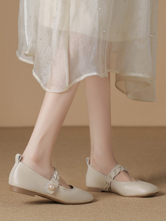 ウェディングシューズブライズメイドシューズPUレザースクエアトゥビーズ