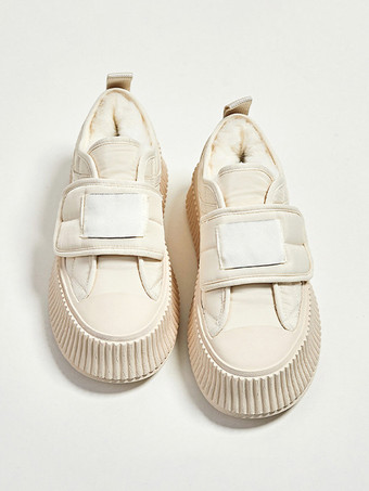 Zapatillas de deporte de color caqui para mujer Zapatos de plataforma de diseñador con punta redonda