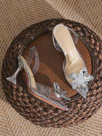 ハイヒール パーティーシューズ シャンパン ポインテッドトゥ プロムシューズ