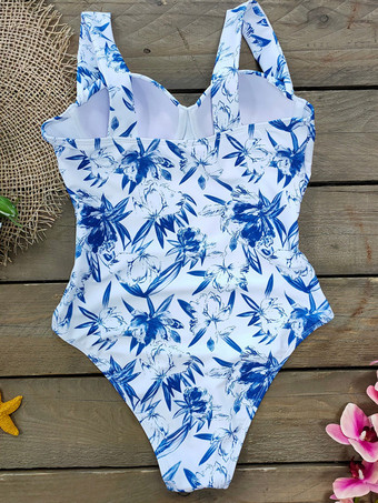 プリント コルセット アンダーワイヤー ハイカット ノースリーブ セクシー 1 ピース 水着